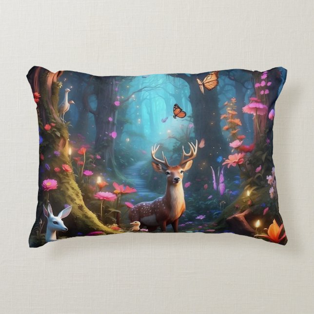 The Enchanted Forest a Mystical Oasis Accent Pillow (Front)