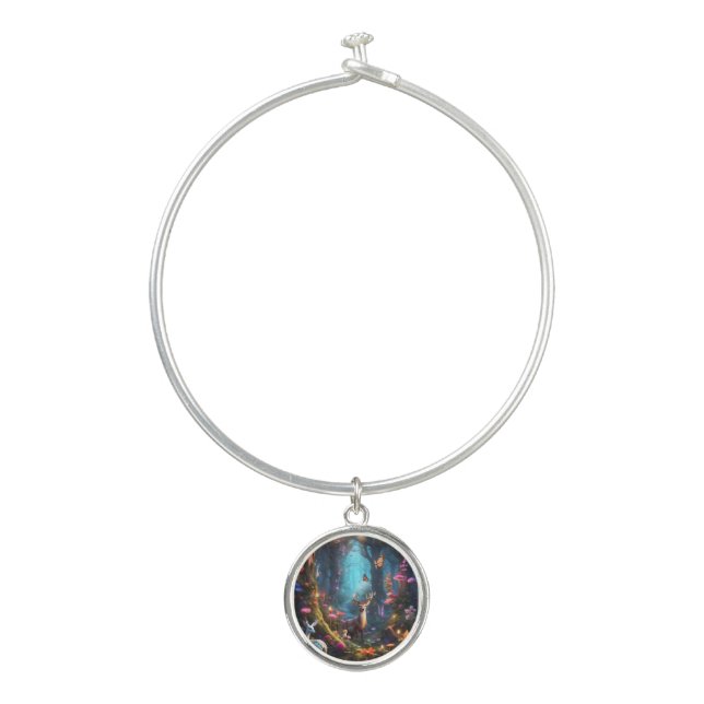 The Enchanted Forest a Mystical Oasis Bangle Bracelet (Front)