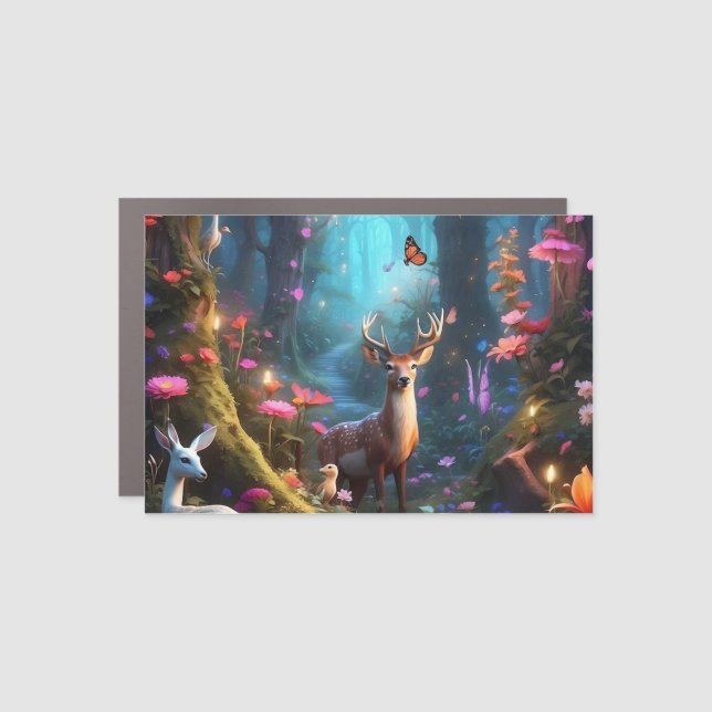 The Enchanted Forest a Mystical Oasis Car Magnet (Front)