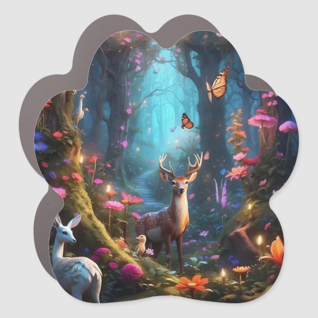 The Enchanted Forest a Mystical Oasis Car Magnet (Front)
