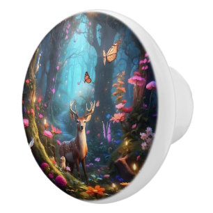 The Enchanted Forest a Mystical Oasis Ceramic Knob