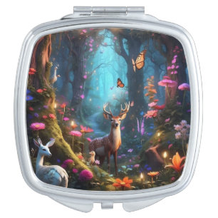 The Enchanted Forest a Mystical Oasis Compact Mirror
