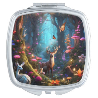 The Enchanted Forest a Mystical Oasis Compact Mirror