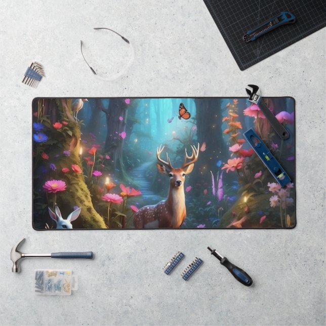 The Enchanted Forest a Mystical Oasis Desk Mat (Workstation)
