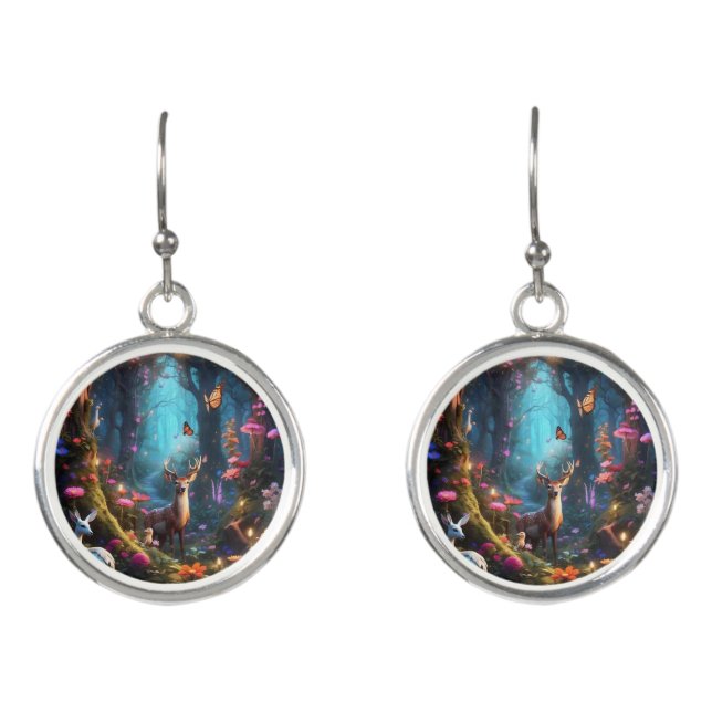The Enchanted Forest a Mystical Oasis Earrings (Front)