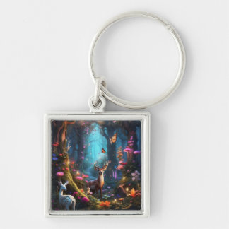 The Enchanted Forest a Mystical Oasis Keychain