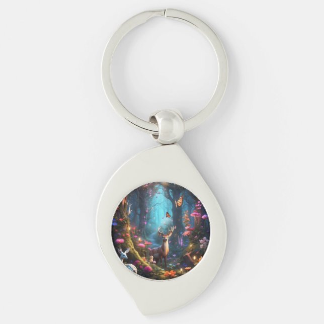 The Enchanted Forest a Mystical Oasis Keychain (Front)