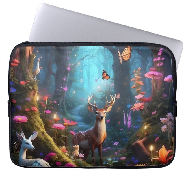 The Enchanted Forest a Mystical Oasis Laptop Sleeve (Front)
