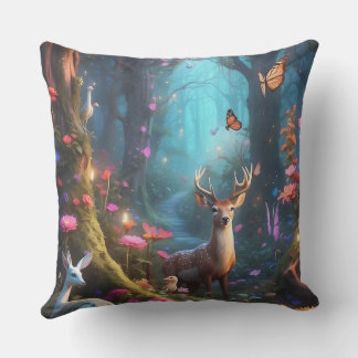 The Enchanted Forest a Mystical Oasis Outdoor Pillow