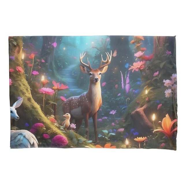 The Enchanted Forest a Mystical Oasis Pillow Case (Front)