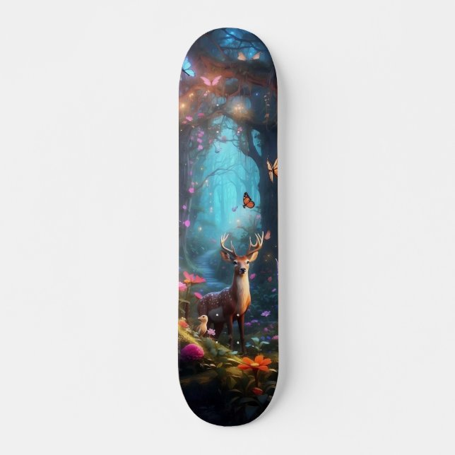 The Enchanted Forest a Mystical Oasis Skateboard (Front)