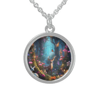 The Enchanted Forest a Mystical Oasis Sterling Silver Necklace
