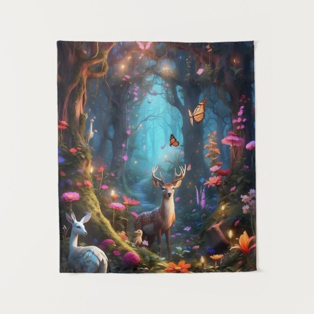 The Enchanted Forest a Mystical Oasis Tapestry (Front)
