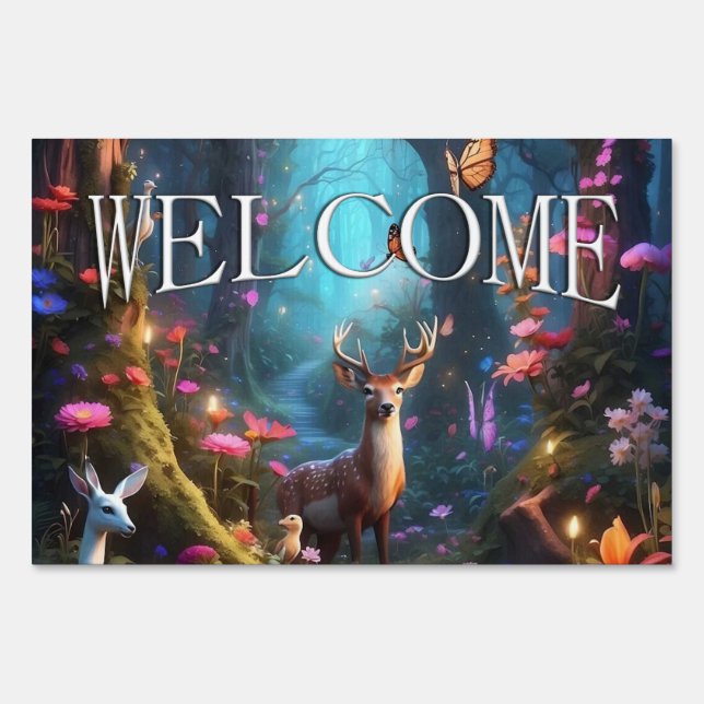 The Enchanted Forest a Mystical Oasis Welcome Sign (Front)