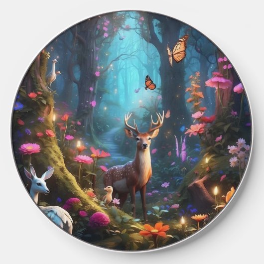 The Enchanted Forest a Mystical Oasis Wireless Charger (Front)