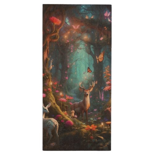 The Enchanted Forest a Mystical Oasis Wood Flash Drive