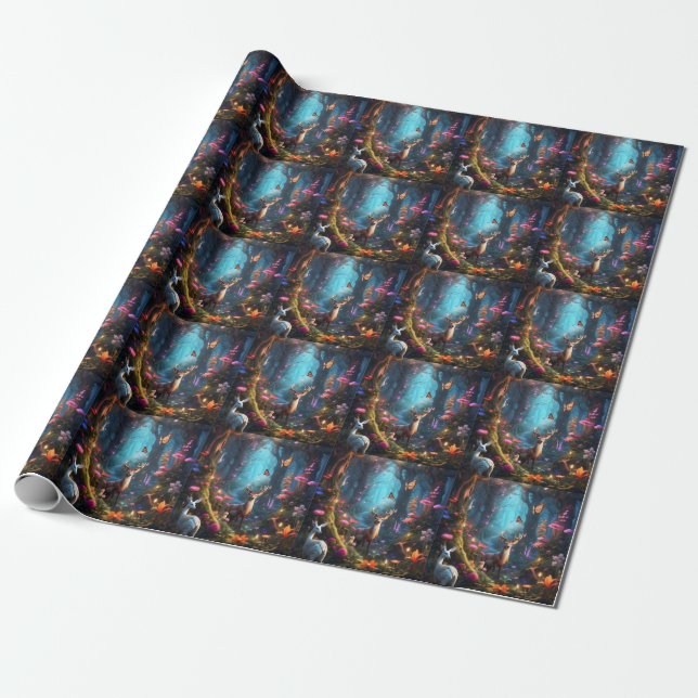 The Enchanted Forest a Mystical Oasis Wrapping Paper (Unrolled)