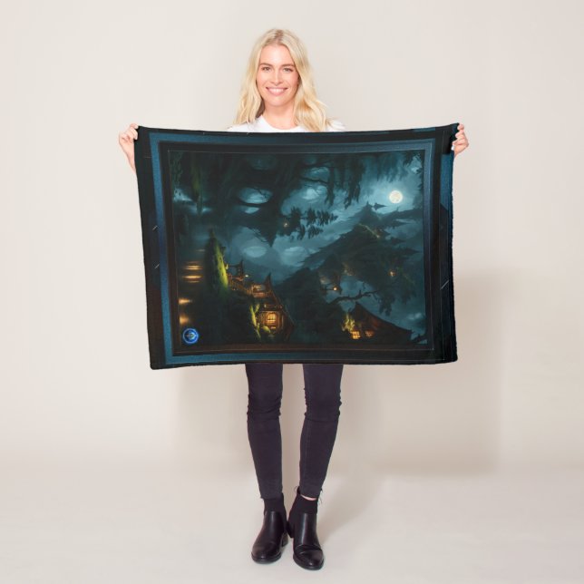 The Enchanted Forest Of Coi by Xzendor7 Fleece Blanket (In Situ)