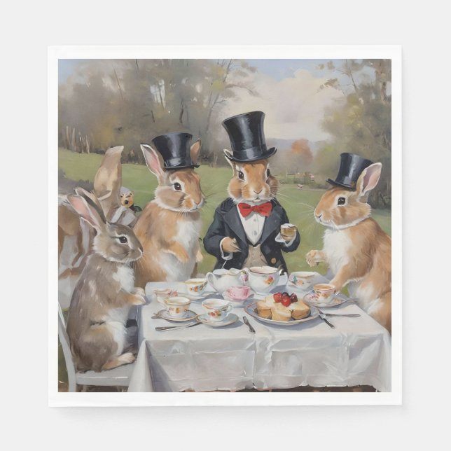 The Enchanted Hare's Tea Soiree Napkins (Front)