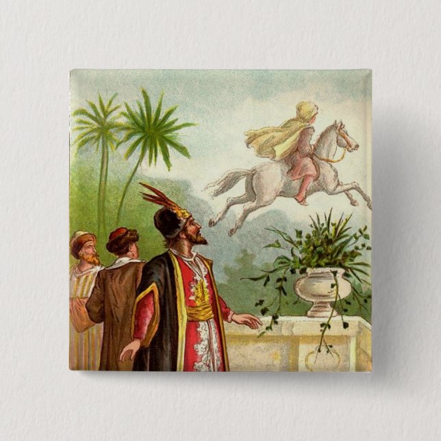 The Enchanted Horse Scheherazade's Tale Pinback Button (Front)