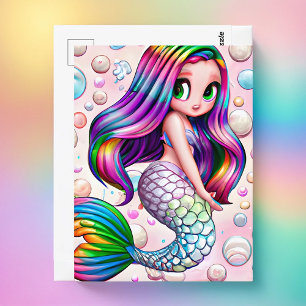 The Enchanted Rainbow Mermaid Bubbles Postcard