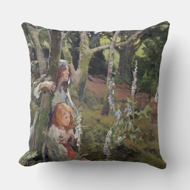 The Enchanted Wood (oil on canvas) Throw Pillow (Front)