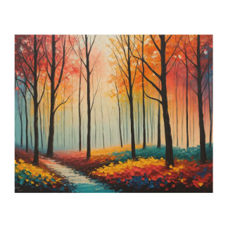 The Enchanting Autumn Forest Wood Wall Art