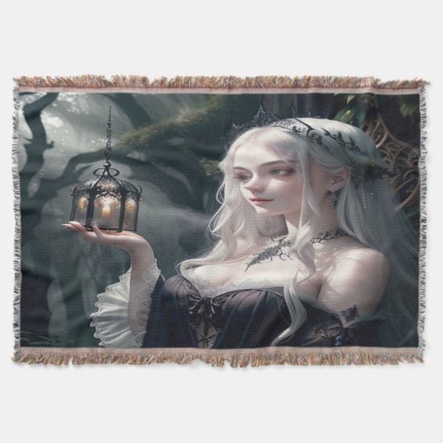 The Enchantment Of The Forest Angel Throw Blanket