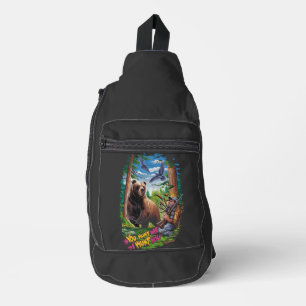 The Encounter bear hunting humorous Sling Bag