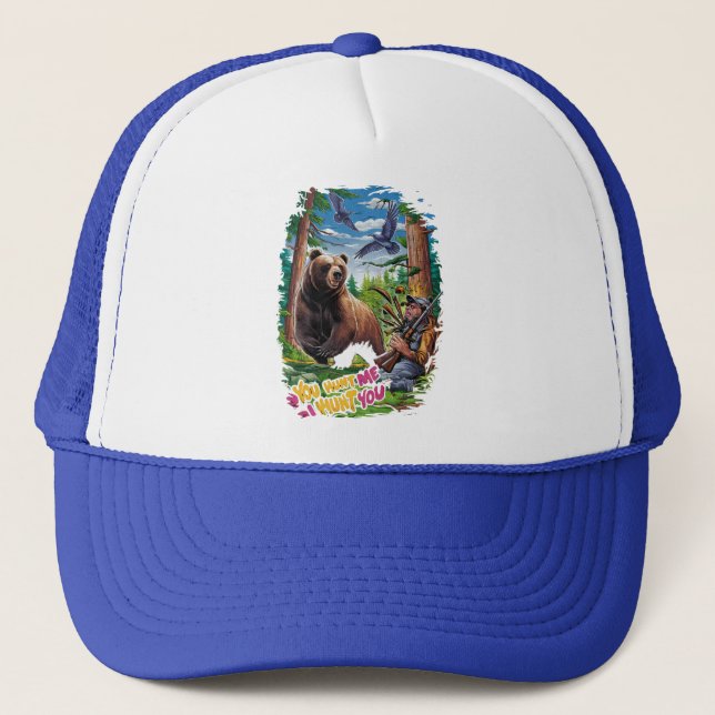 The Encounter bear hunting humorous Trucker Hat (Front)