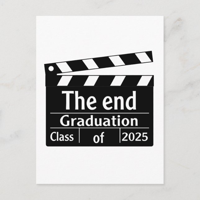 The End Graduation 2025 Cinema Graduate  Holiday Postcard (Front)