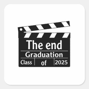 The End Graduation 2025 Cinema Graduate Square Sticker