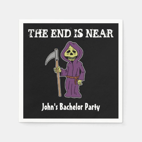 The End Is Near Grim Reaper Bachelor Party Napkins