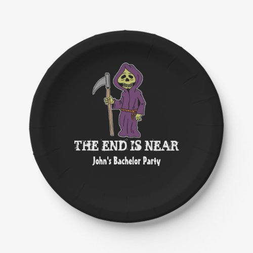 The End Is Near Grim Reaper Bachelor Party Plates