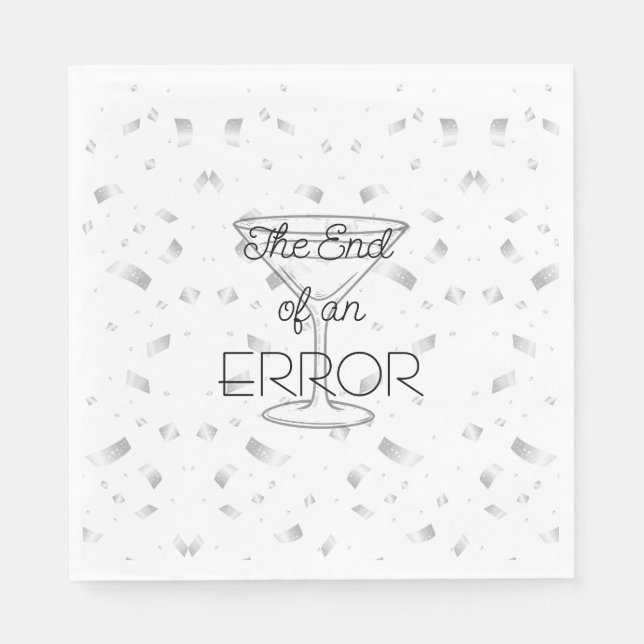 The End of an Error Martini Divorce Party Napkins (Front)