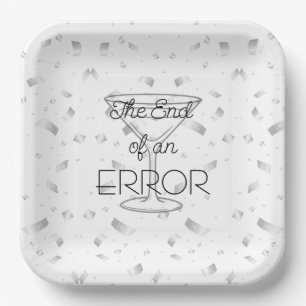 The End of an Error Martini Divorce Party Paper Plates