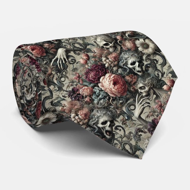 The End of Slumber – Gothic Victorian  Neck Tie (Rolled)