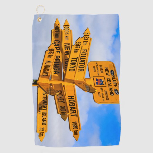 The end of the road golf towel (Front)