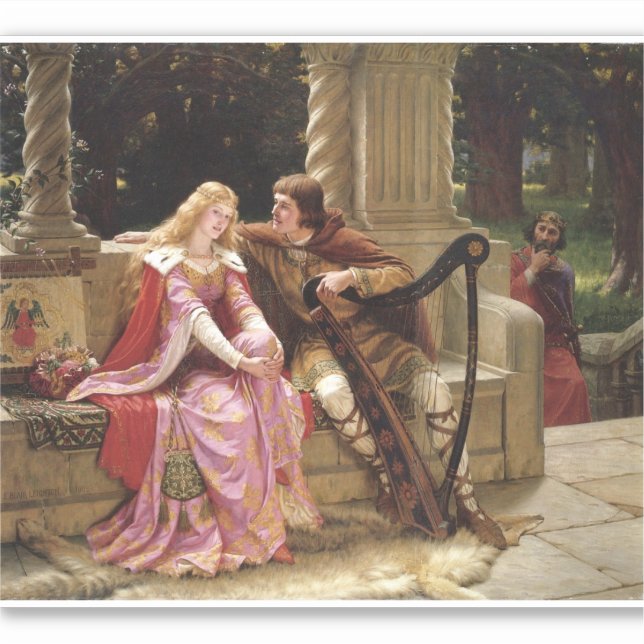 The End of the Song by Edmund Leighton, c. 1902 Sticker (Front)