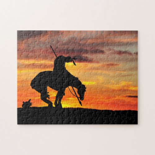 The End of the Trail Silhouette Jigsaw Puzzle