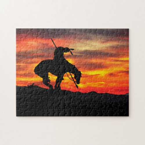 The End of the Trail Silhouette Jigsaw Puzzle