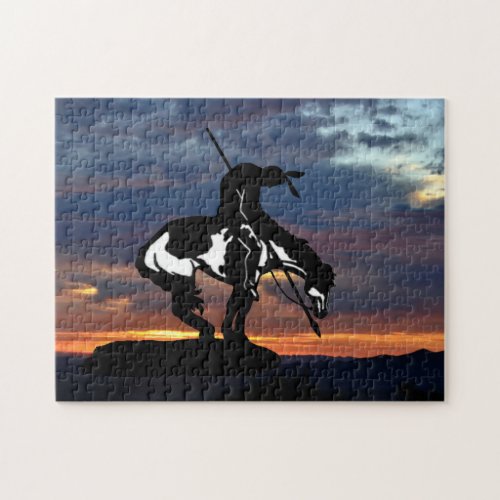 The End of the Trail Silhouette Jigsaw Puzzle