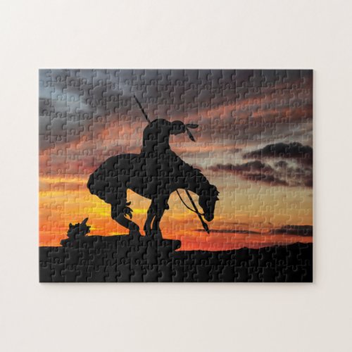 The End of the Trail Silhouette Jigsaw Puzzle