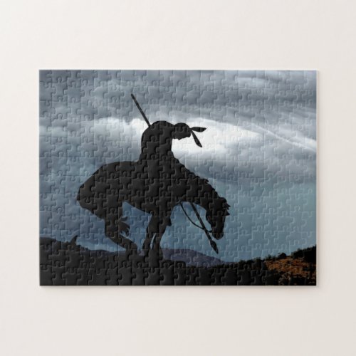 The End of the Trail Silhouette Jigsaw Puzzle