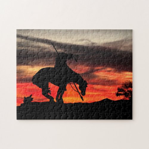 The End of the Trail Silhouette Jigsaw Puzzle