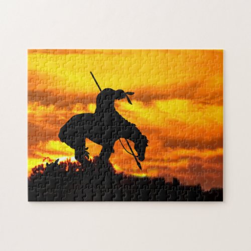 The End of the Trail Silhouette Jigsaw Puzzle