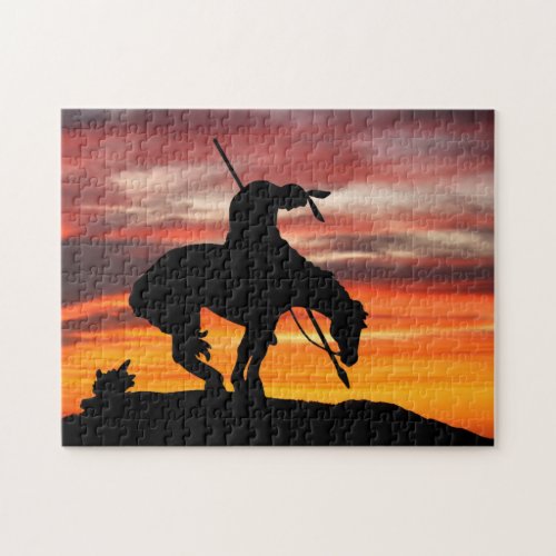 The End of the Trail Silhouette Jigsaw Puzzle