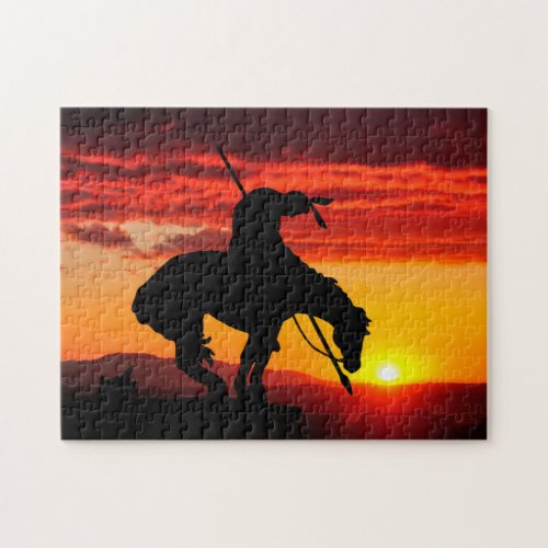 The End of the Trail Silhouette Jigsaw Puzzle