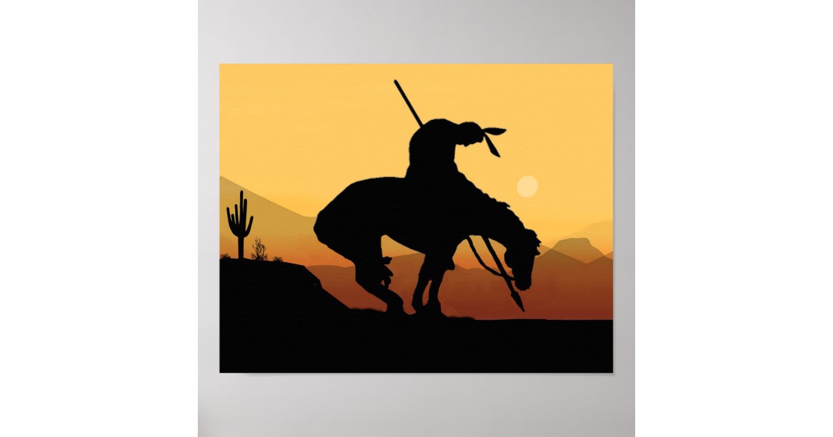The End Of The Trail Silhouette Poster Zazzle
