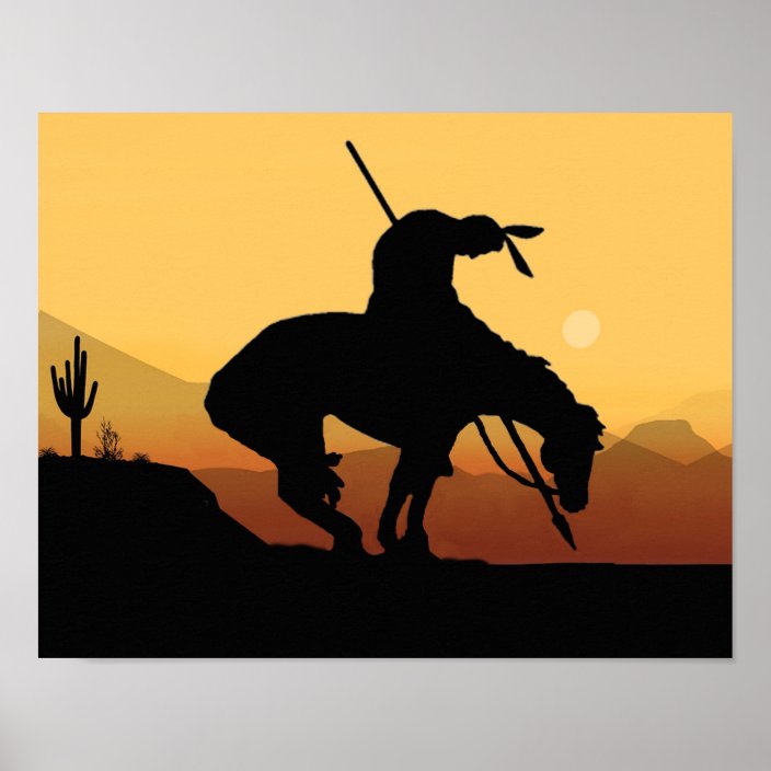 The End Of The Trail Silhouette Poster Zazzle Com